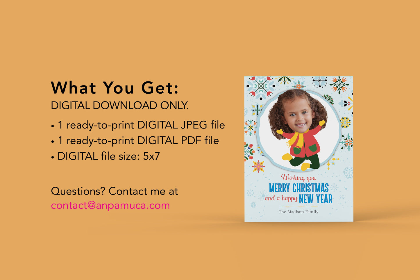 Funny Christmas Card with Photo / Photo Holiday Card / DIGITAL DOWNLOAD