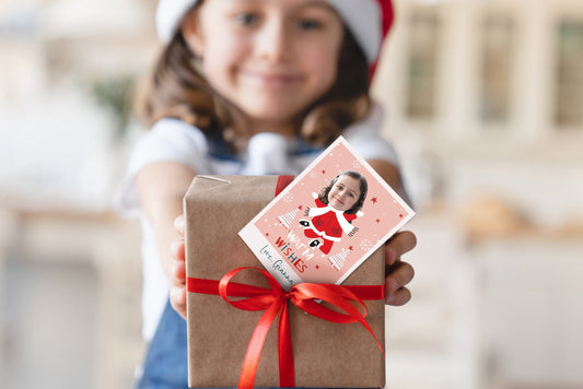 Personalized Christmas Gift Tags with Photo - Custom Holiday Tag - Print OR Digital File