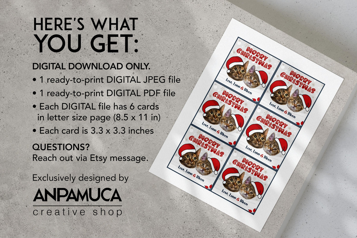 Custom Pet Christmas Gift Tags -Dog Holiday To From Gift Tags - Holiday Gift Label