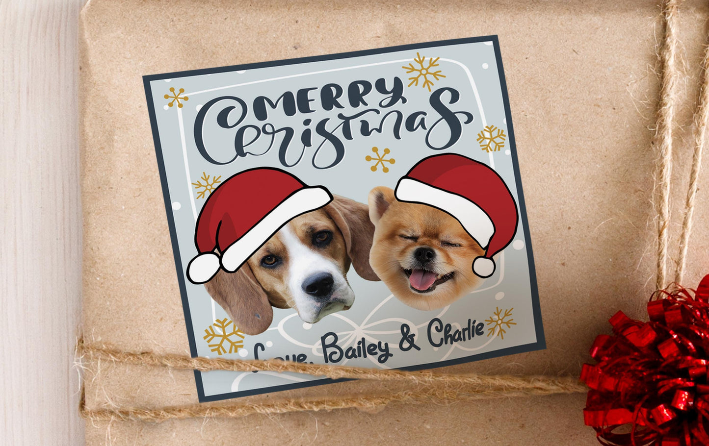 Dog Christmas Gift Tags -Personalized Dog Gift Tag - Dog Lover Gift Tag