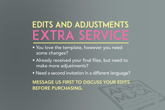 Edits and Adjustments ADD On Extra Service