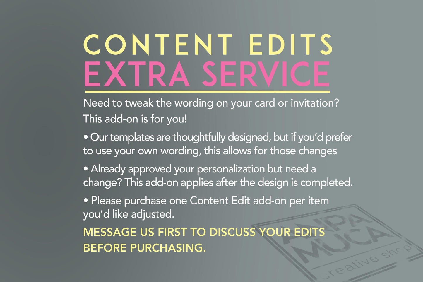 Content Edits ADD On Extra Service