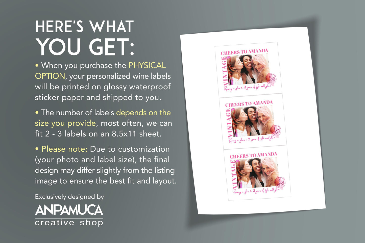 Funny 21st birthday wine label for women, personalized wine sticker for best friend birthday party, digital download wine label for besties, cute custom label for wine bottle, trendy birthday wine gift for turning 21, printable party favor wine label, gift idea for her 21st