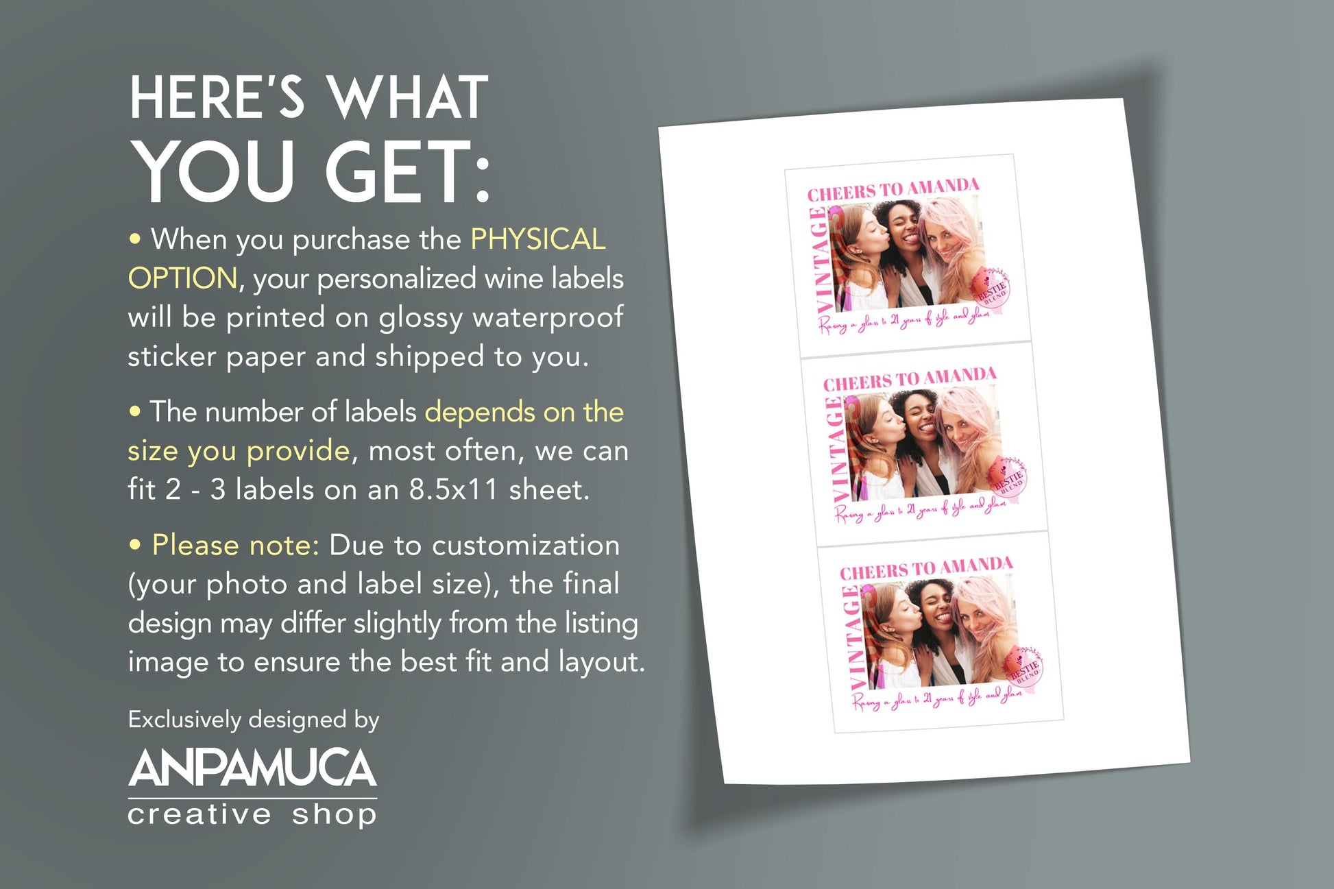 Funny 21st birthday wine label for women, personalized wine sticker for best friend birthday party, digital download wine label for besties, cute custom label for wine bottle, trendy birthday wine gift for turning 21, printable party favor wine label, gift idea for her 21st