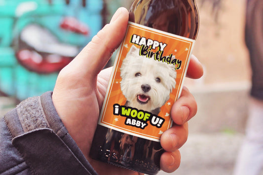 Custom Pet Photo Wine Label: Funny Cat/Dog Gift (Digital or Printed Label)