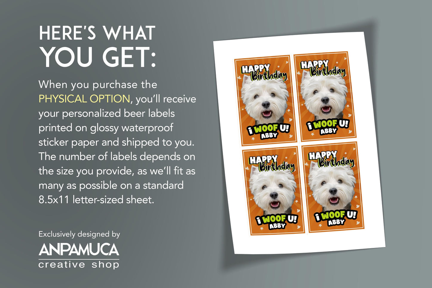 Custom Pet Photo Wine Label: Funny Cat/Dog Gift (Digital or Printed Label)